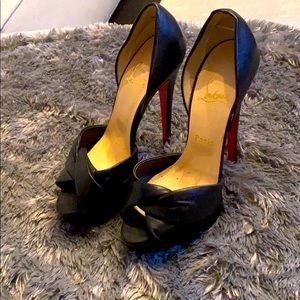 Christian Louboutin Black Leather Platform Pumps
